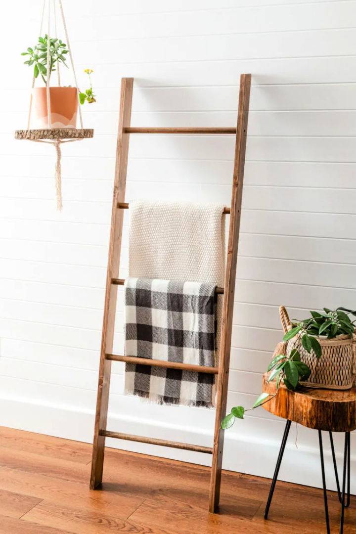 Adorable DIY Wooden Blanket Ladder