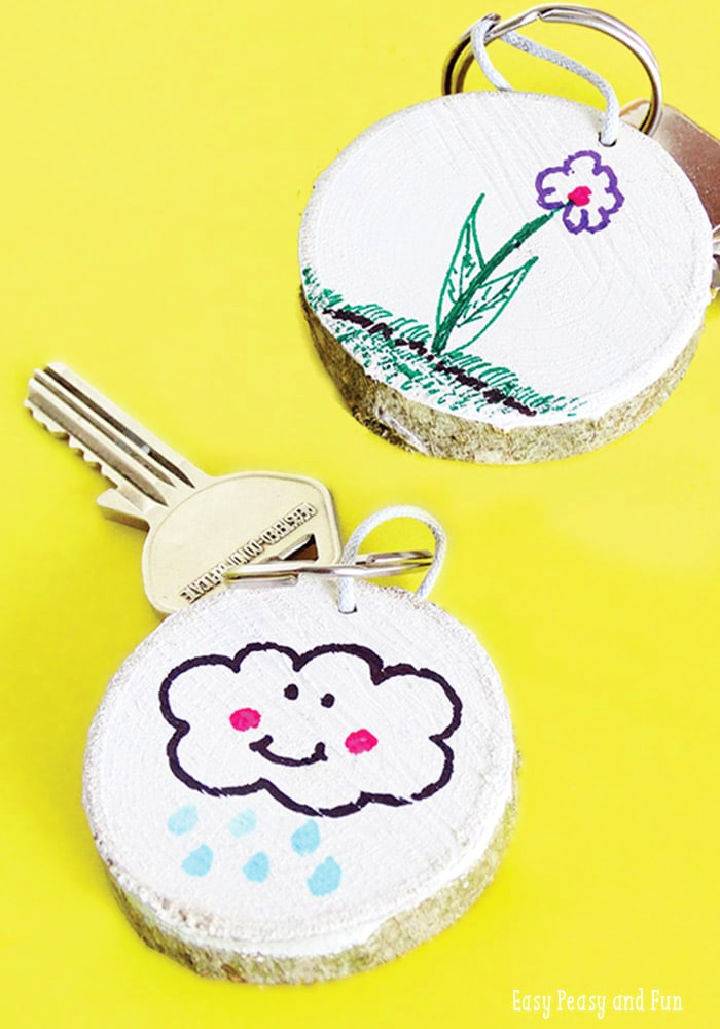 Adorable DIY Wooden Key Chain