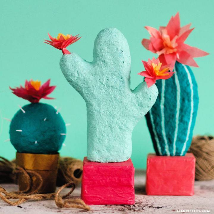 Adorable Papier Mache Cacti for Home Decor