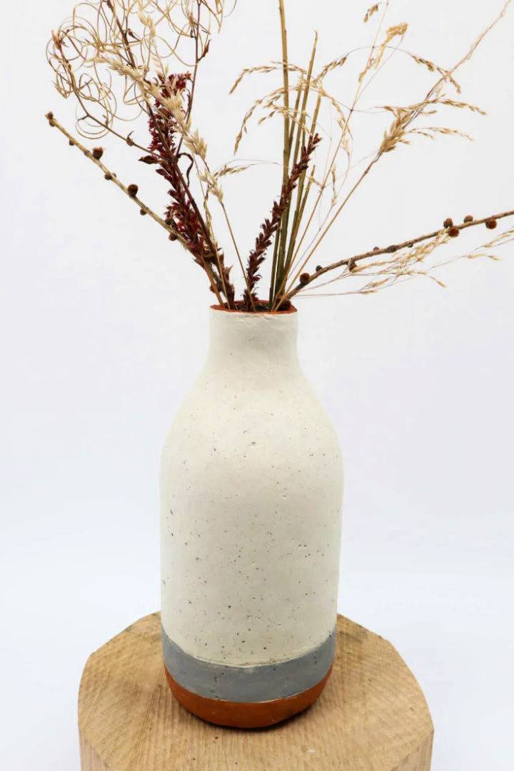 Air Dried Clay Bottle Vase Project