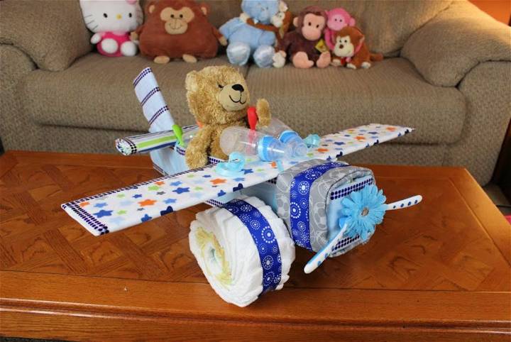 DIY Airplane Diaper Cake for Boys