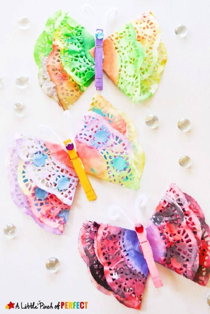 Beautiful Painted Doily Butterfly for Kids