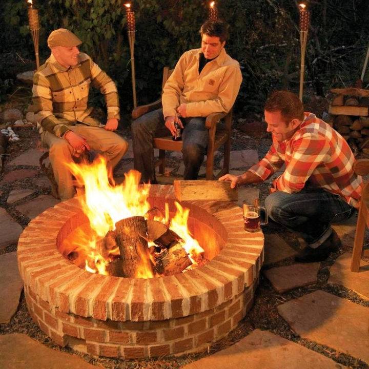 Brick Fire Pit in Your Backyard