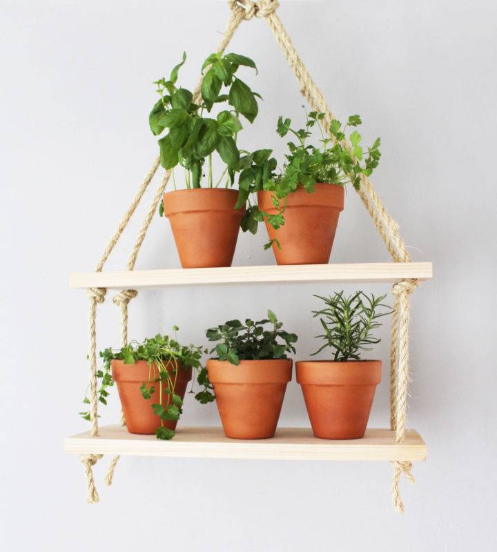 Build Your Own Hanging Herb Shelves