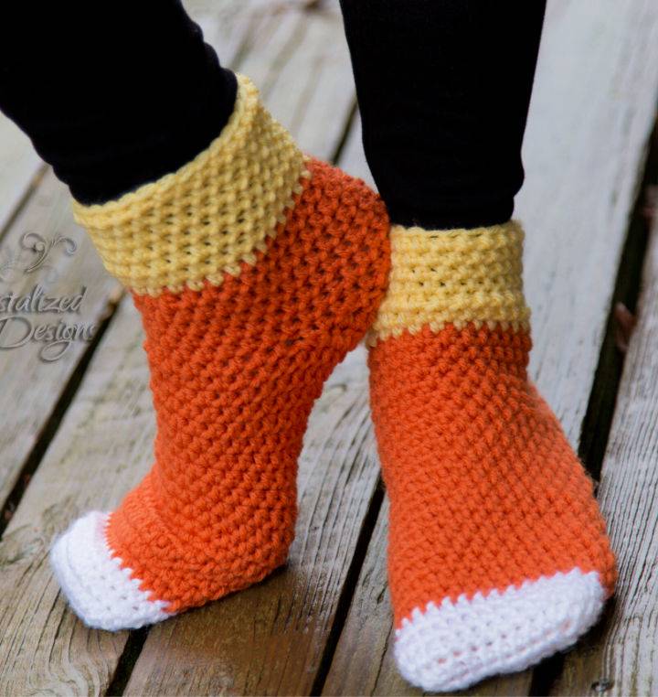 Free Candy Corn Socks Crochet Patterns