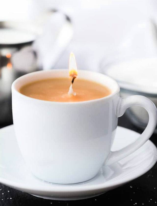 Caramel Latte Tea Cup Candle