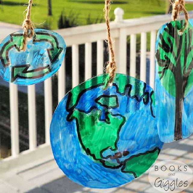 Upcycled Plastic Earth Day Suncatchers