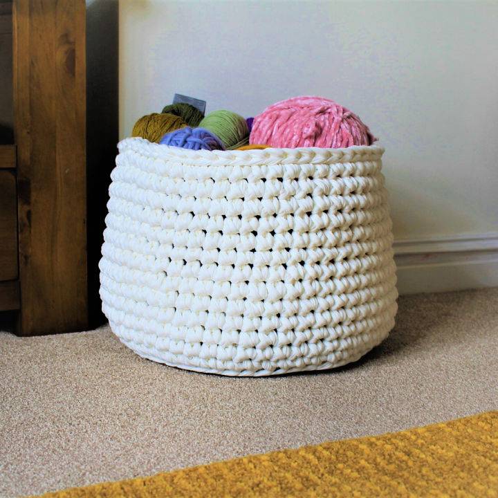 Chunky Crochet Floor Basket Pattern