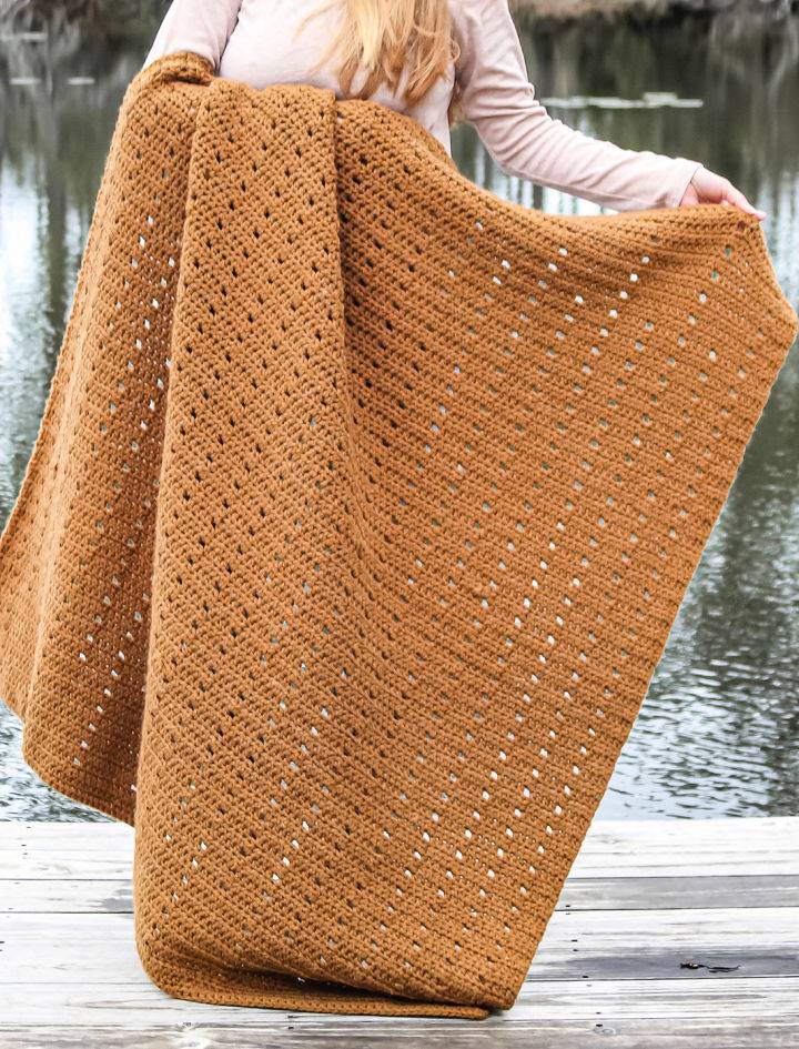 Chunky Crochet Peek a Boo Blanket Pattern