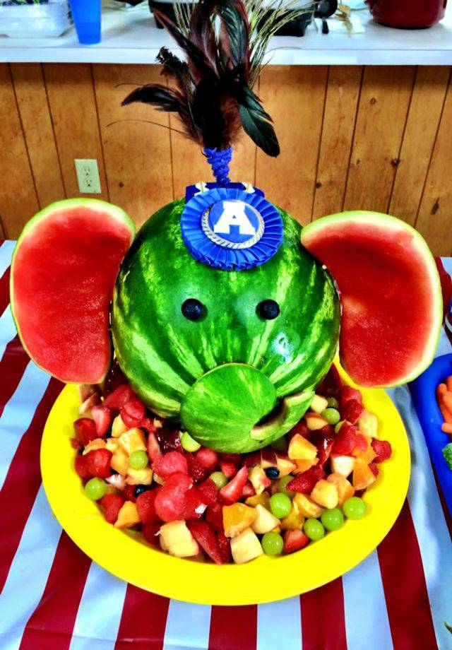 Circus Elephant Watermelon Carving