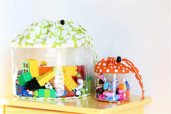 Clear Toy Storage Bags With Drawstring Closure