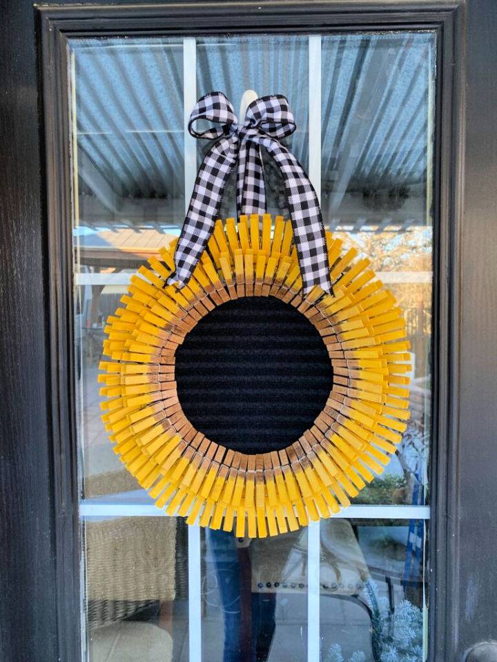 Clothespin Sunflower Wreath Step by Step Instructions