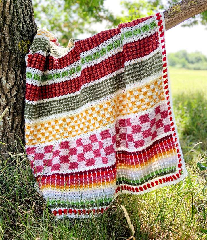 Colorful Crochet Sampler Blanket Pattern