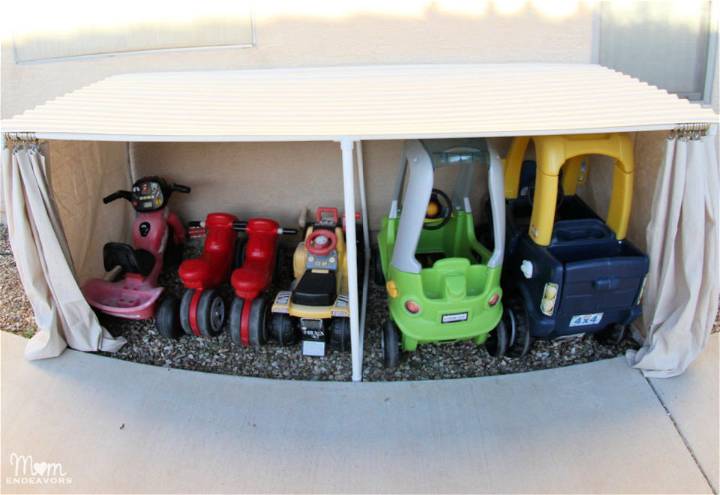 Covered Kiddie Car Parking Toy Storage Garage for Kids