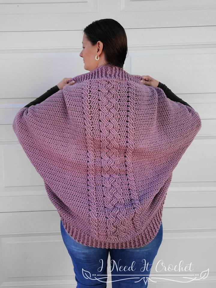 Cozy Cabled Crochet Shrug Sweater Pattern