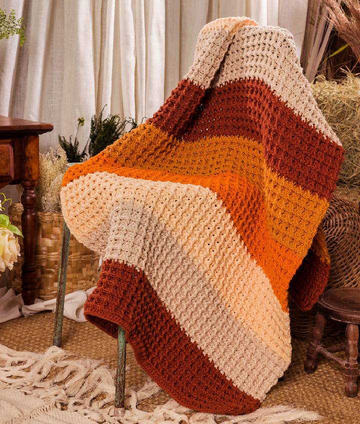 Crochet Autumn Throw Blanket Pattern