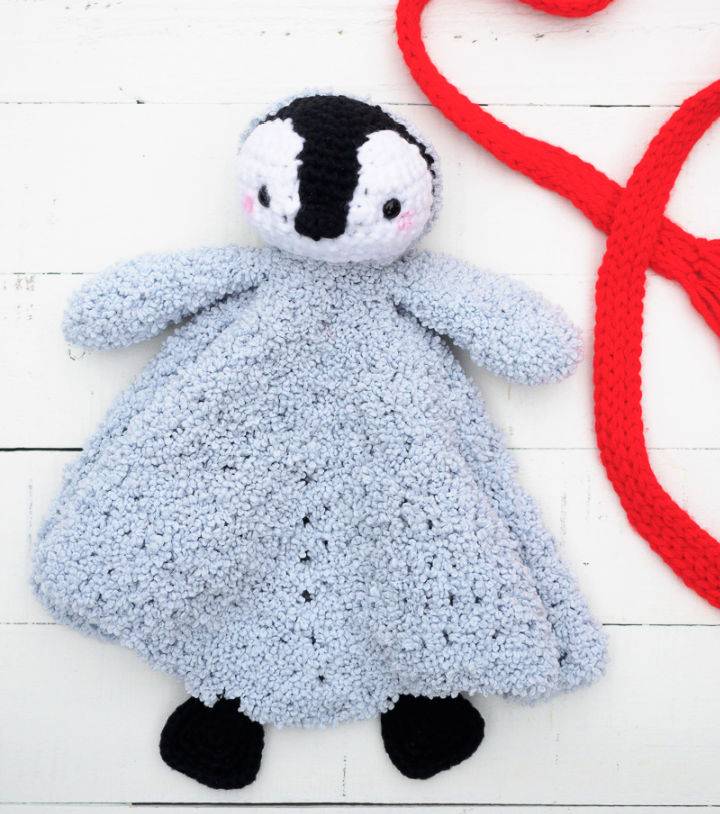 Crochet Baby Penguin Lovey Security Blanket