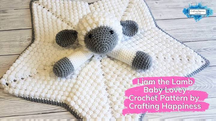 Crochet Liam the Lamb Baby Lovey Pattern