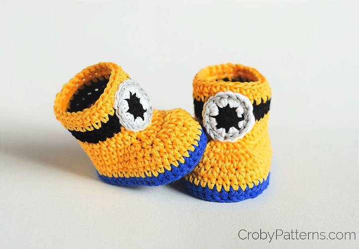 Crochet Minion Inspired Baby Booties Pattern