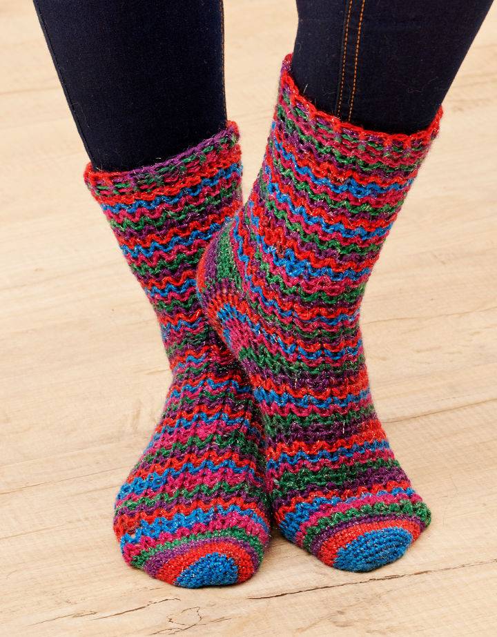 Crochet Tinsel Toe Socks Pattern