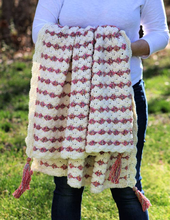 Crochet Wildflowers Lapghan Throw Blanket Pattern