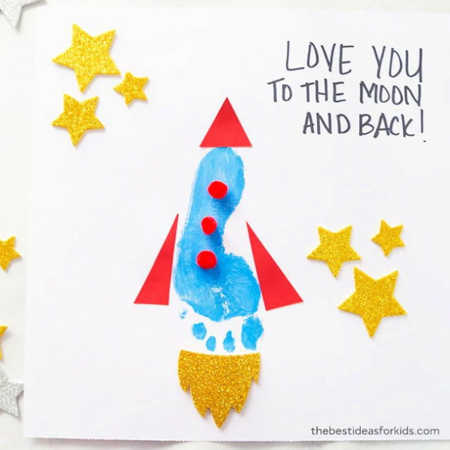 Cute DIY Footprint Rocket