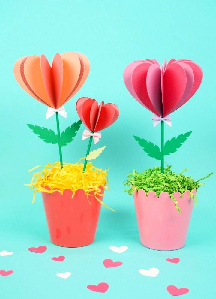 Cute DIY Heart Paper Flowers