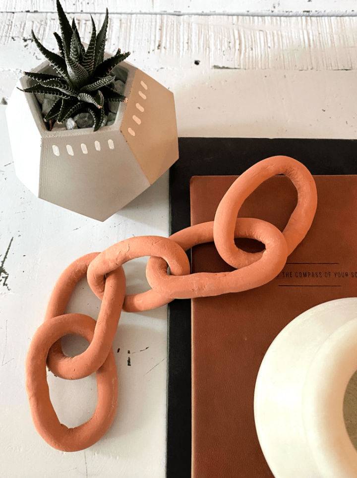 DIY Air Dry Clay Chain Link for Decoration