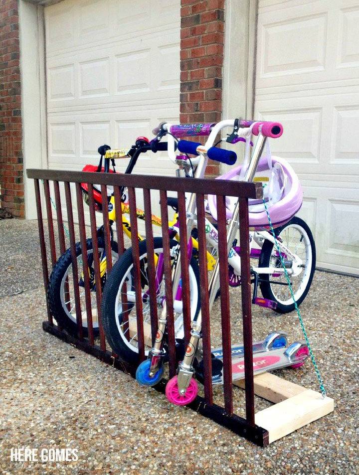 DIY Bike Rack From a Crib Rail