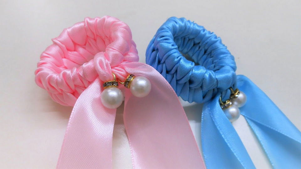 DIY Braided Scrunchies With Satin Ribbon