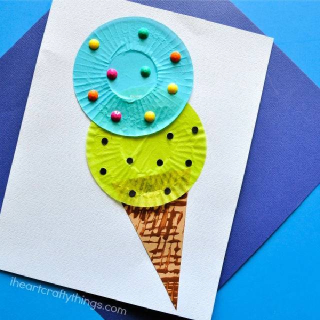 DIY Cupcake Liner Ice Cream Cone
