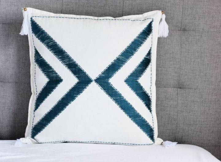 DIY Embroidered Tassel Pillowcase