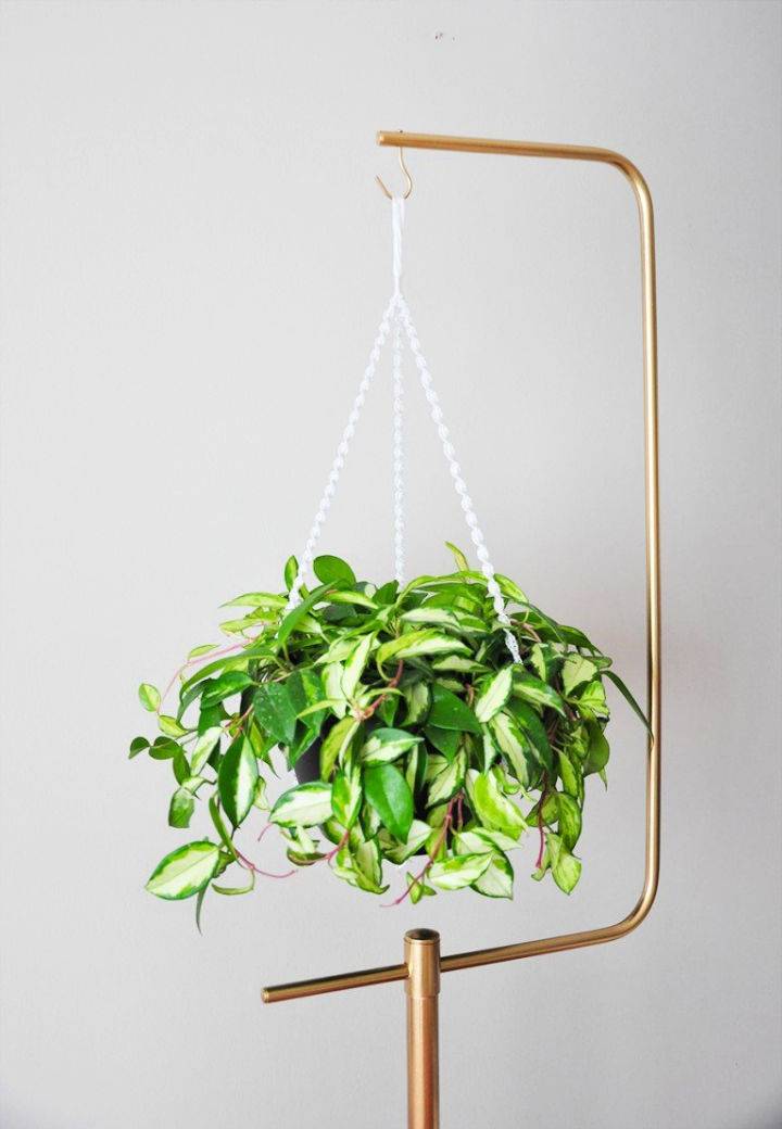 Homemade Hanging Gold Plant Stand
