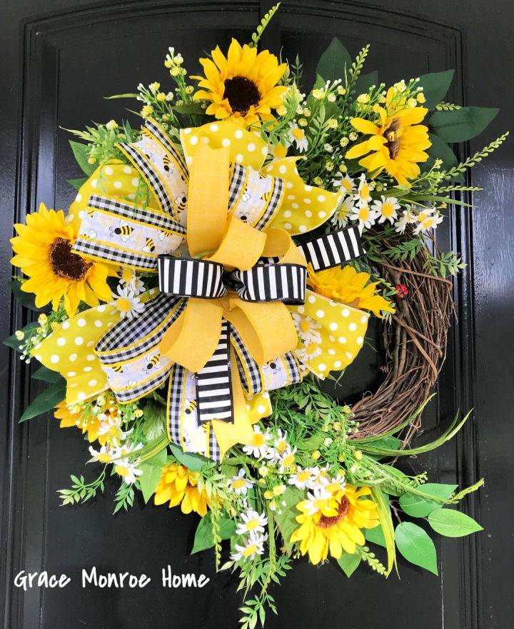 DIY Large Yellow Sunflowers Wreath