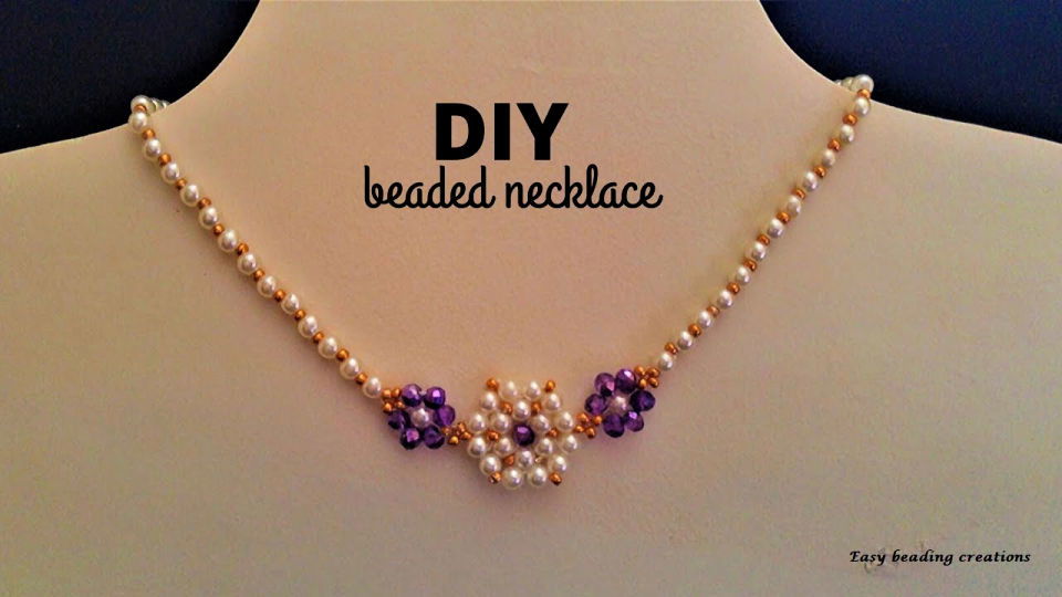 Easy to make beaded necklace with only seed beads for beginners