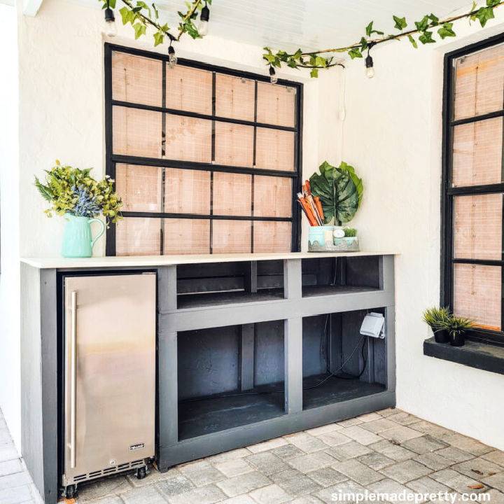 DIY Outdoor Kitchen With Wood Frame