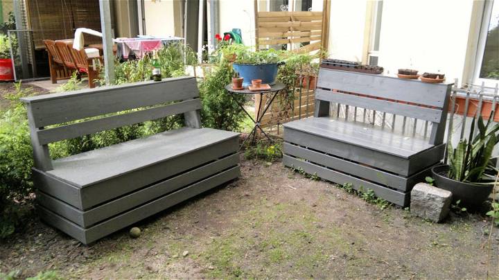 DIY Outdoor Wooden Storage Bench