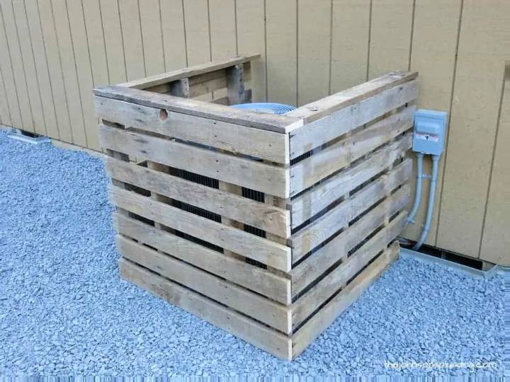DIY Pallet Wood Air Conditioner Cover
