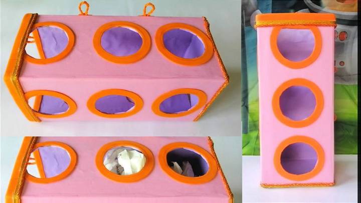 DIY Plastic Bag Organizer With Cardboard Box