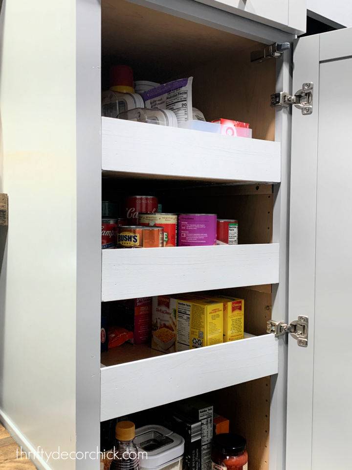 DIY Pull Out Pantry Shelves and Drawers