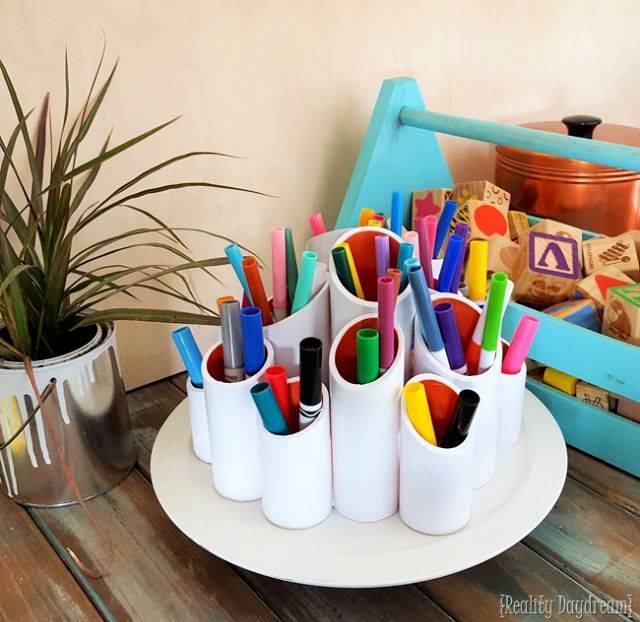 Create Pvc Pipe Rotating Craft Caddy