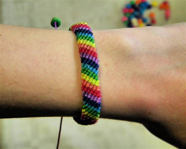 DIY Rainbow Macrame Bracelet