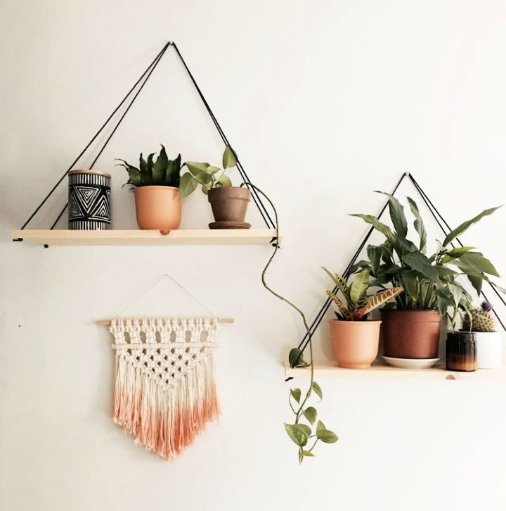 DIY Triangle Hanging Shelves