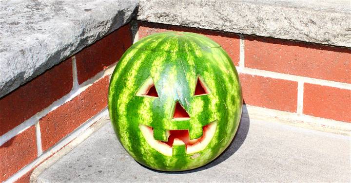DIY Watermelon Jack o’ lantern