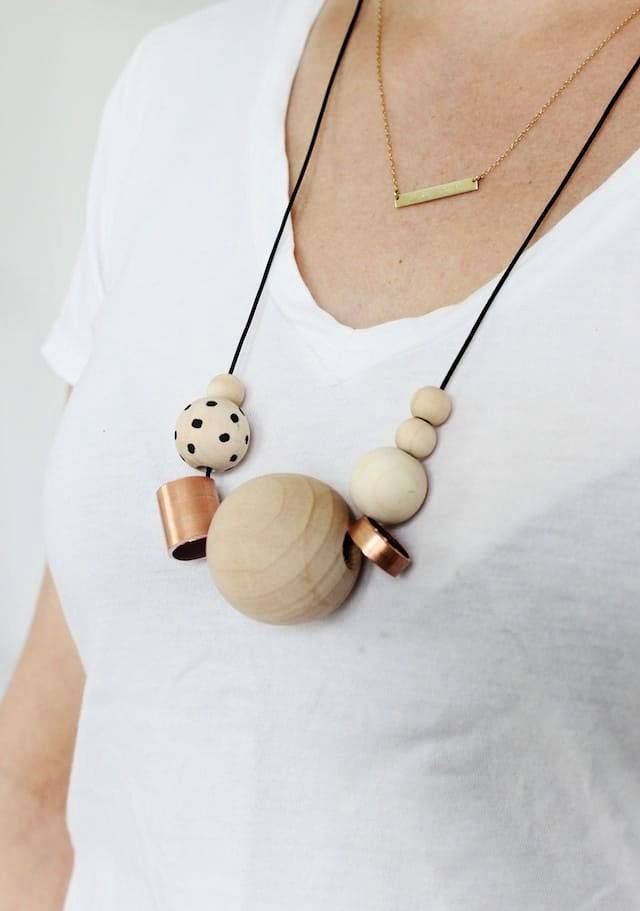 DIY Wood and Copper Necklaces