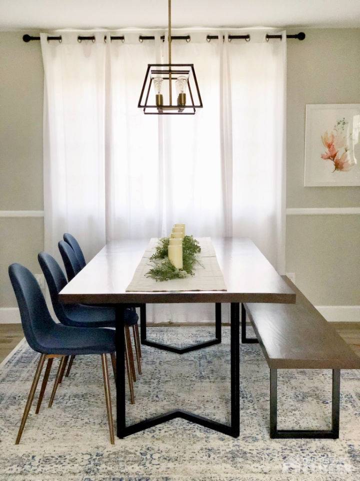 DIY Wood and Steel Dining Table