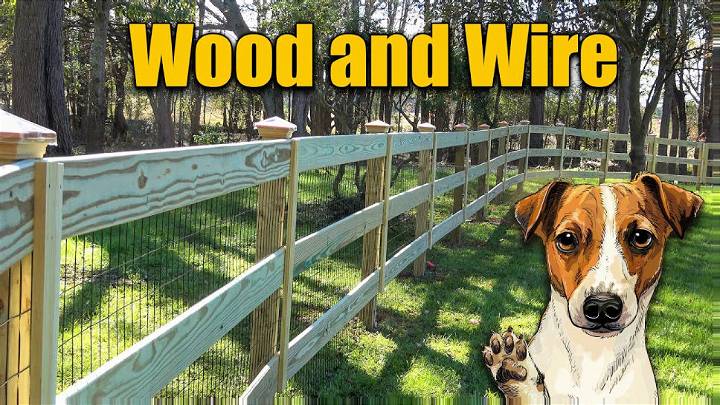 Handmade Wood and Wire Dog Fence