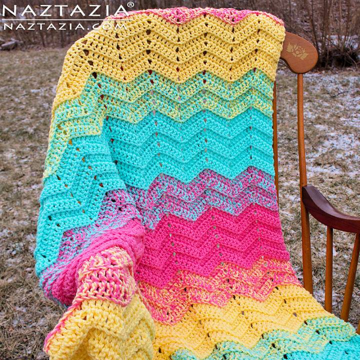 Double Crochet Sweet Ripple Blanket Pattern