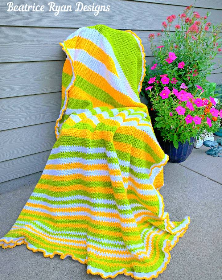 Easy Crochet Summer Stripes Afghan Pattern