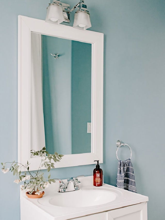 Easy DIY Bathroom Mirror Frame